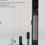 Calefactor Eléctrico de Terraza Muro  - Anwo