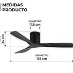 Ventilador de Techo Terraza Negro - Anwo